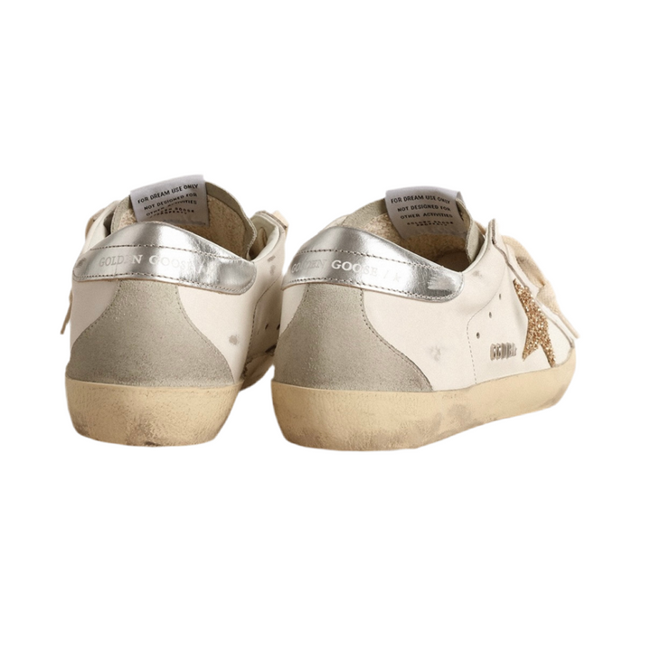 Golden Goose Super-Star White Ice Gray Gold Glitter (Women's)