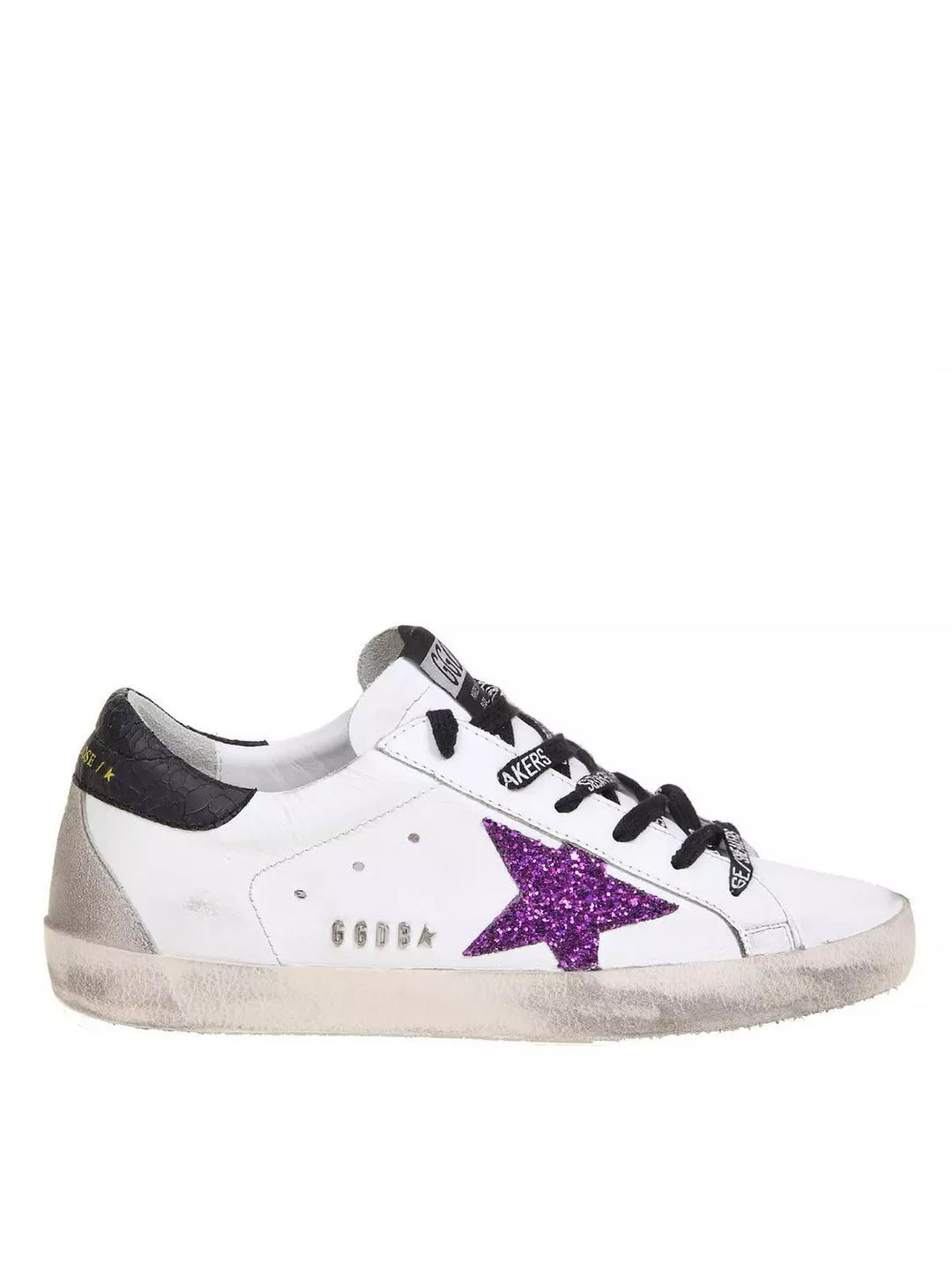 Golden Goose Women's Superstar Leather Trainers - White/Purple/Black