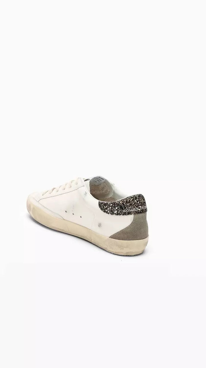 Golden Goose Super-Star White Black Croc Glitter