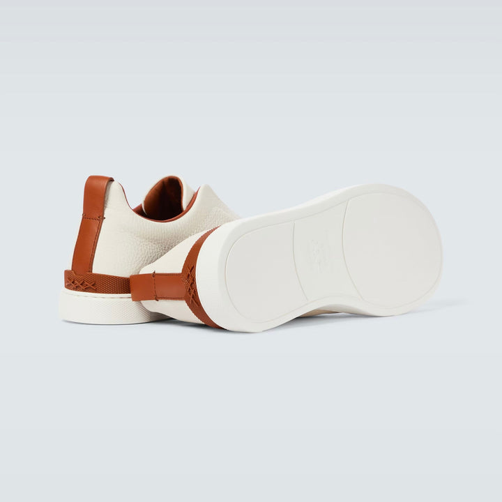 Zegna Triple Stitch leather sneakers WHITE TRIPLE STITCH