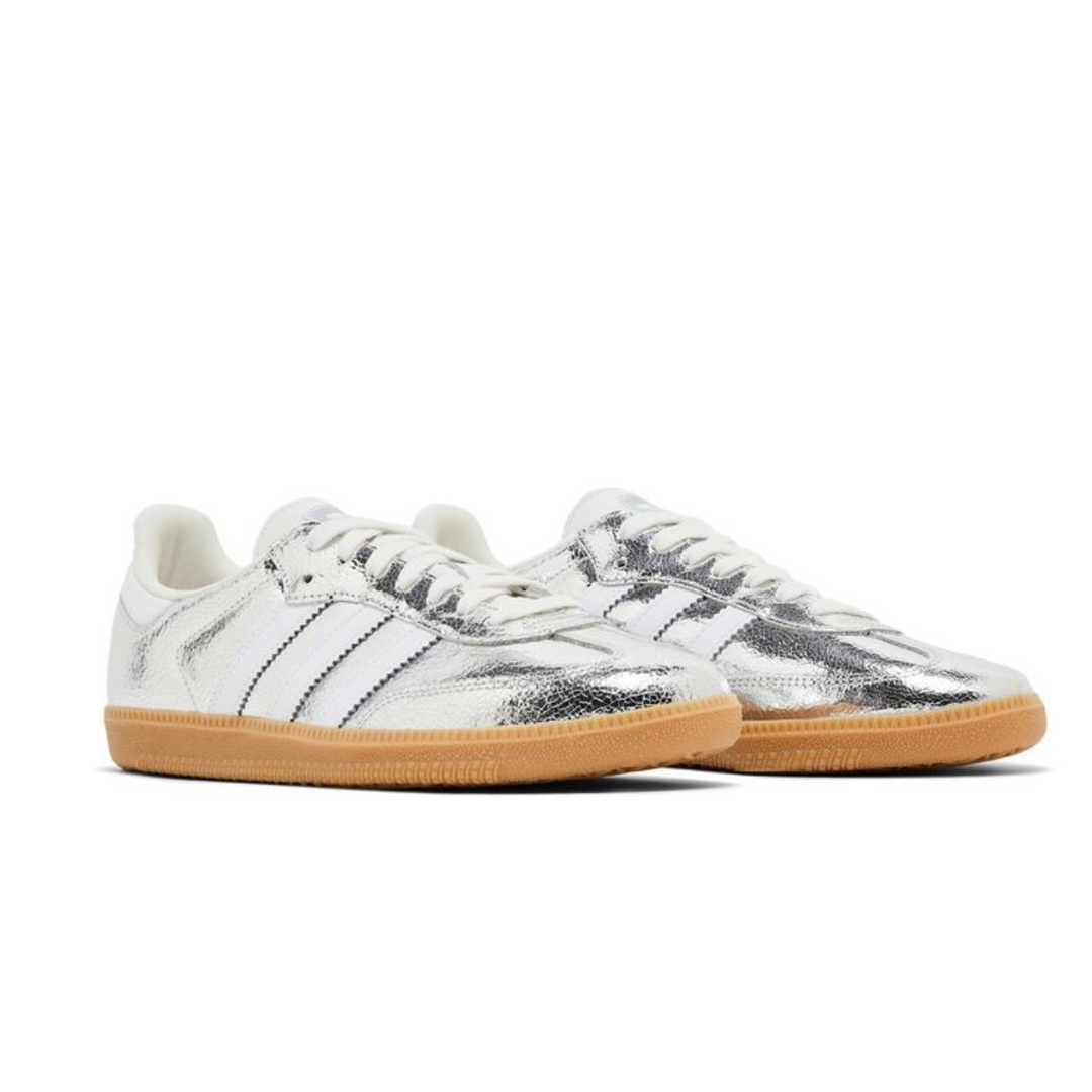 Adidas Samba OG - Silver Metallic Cracked Leather