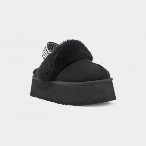 UGG- FUNKETTE BLACK PLATFORMS SLIPPERS