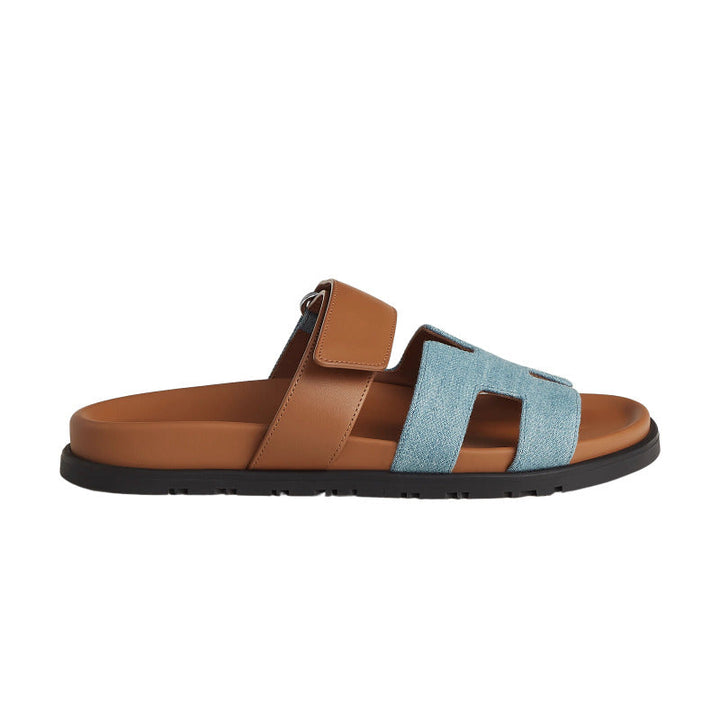 Hermès Chypre sandal 'bleu clair / naturel'