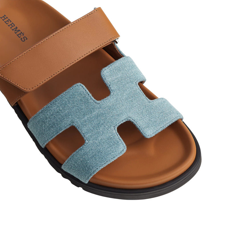 Hermès Chypre sandal 'bleu clair / naturel'